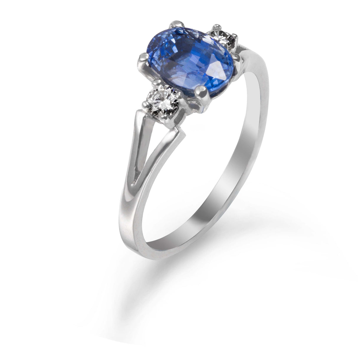 Classic white gold and sapphire ring