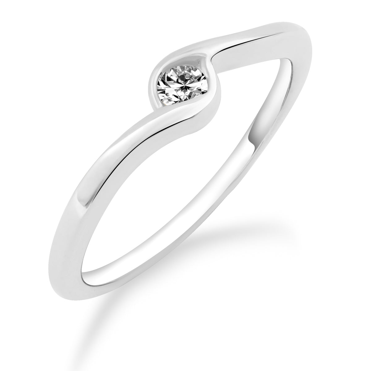 Golden Subtlety - ring in white gold