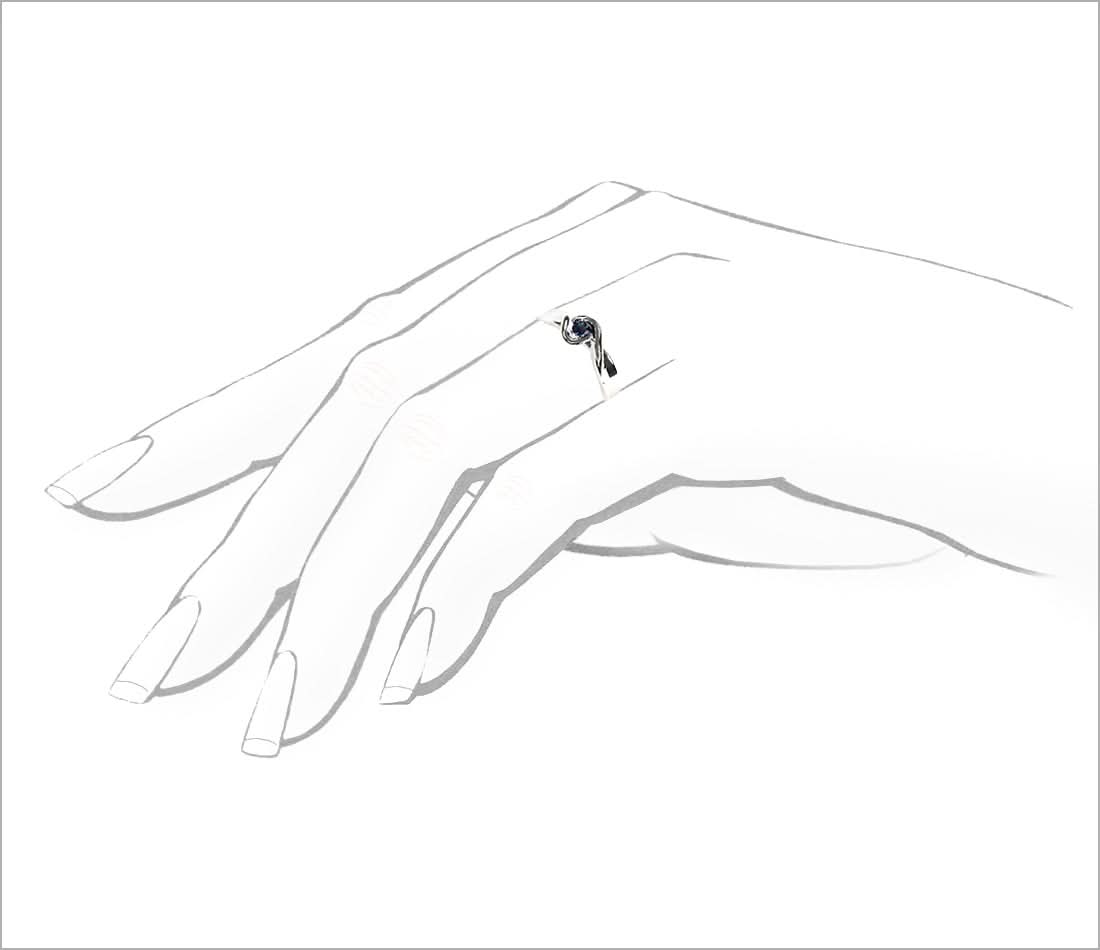 Silver ring with a natural sapphire 0.1 ct