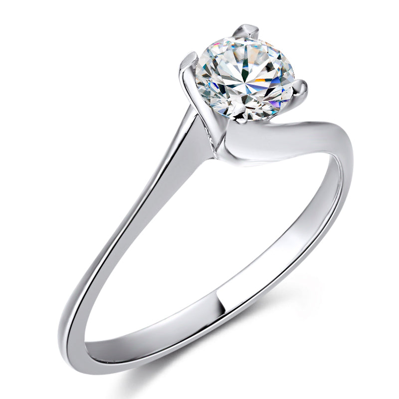 Gold engagement ring with a 0.45ct diamond