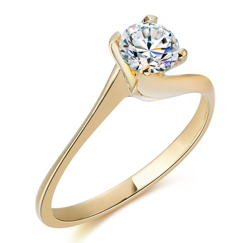 Gold engagement ring with a 0.45ct diamond