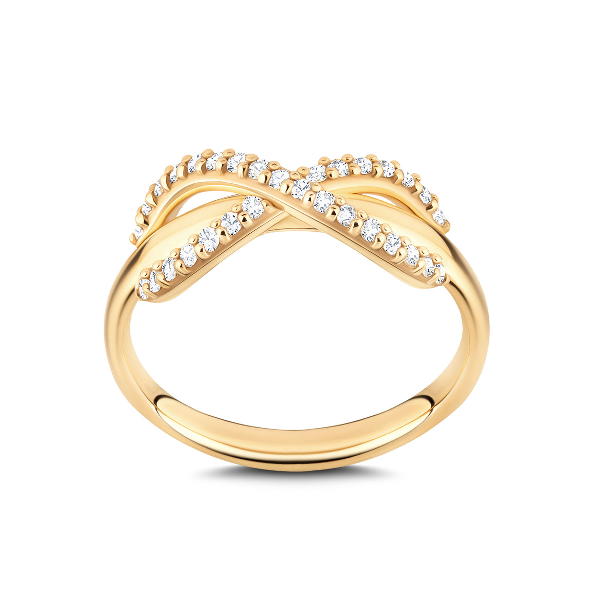 Pierścionek z diamentami Infinity - rzut z góry