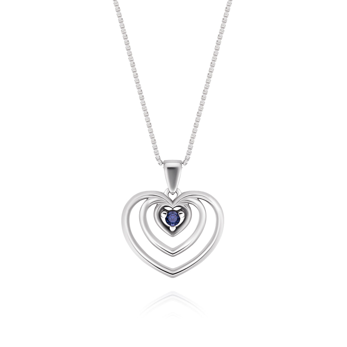 SILVER HEART PENDANT WITH SAPPHIRE – THE MOST BEAUTIFUL GIFT