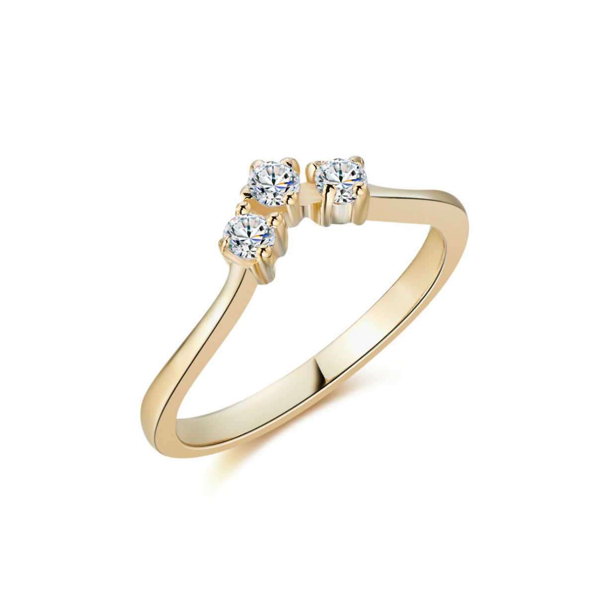 Gold engagement ring with a 0.15 ctw diamond