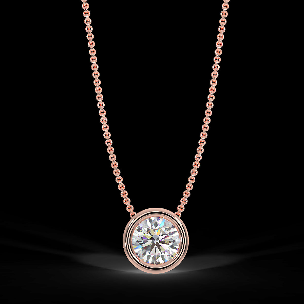 Rose gold pendant with a 0.40 ct diamond