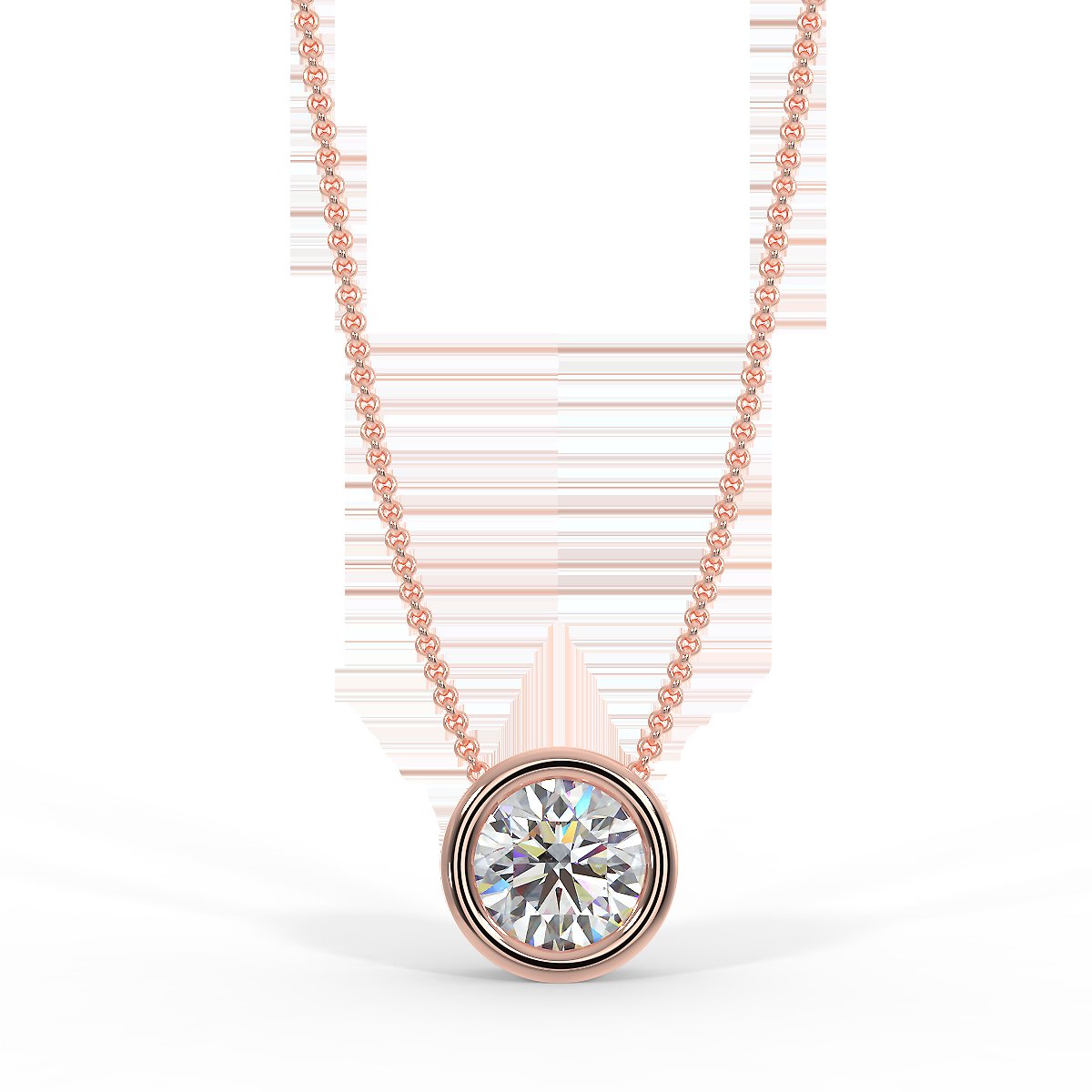 Rose gold pendant with a 0.40 ct diamond