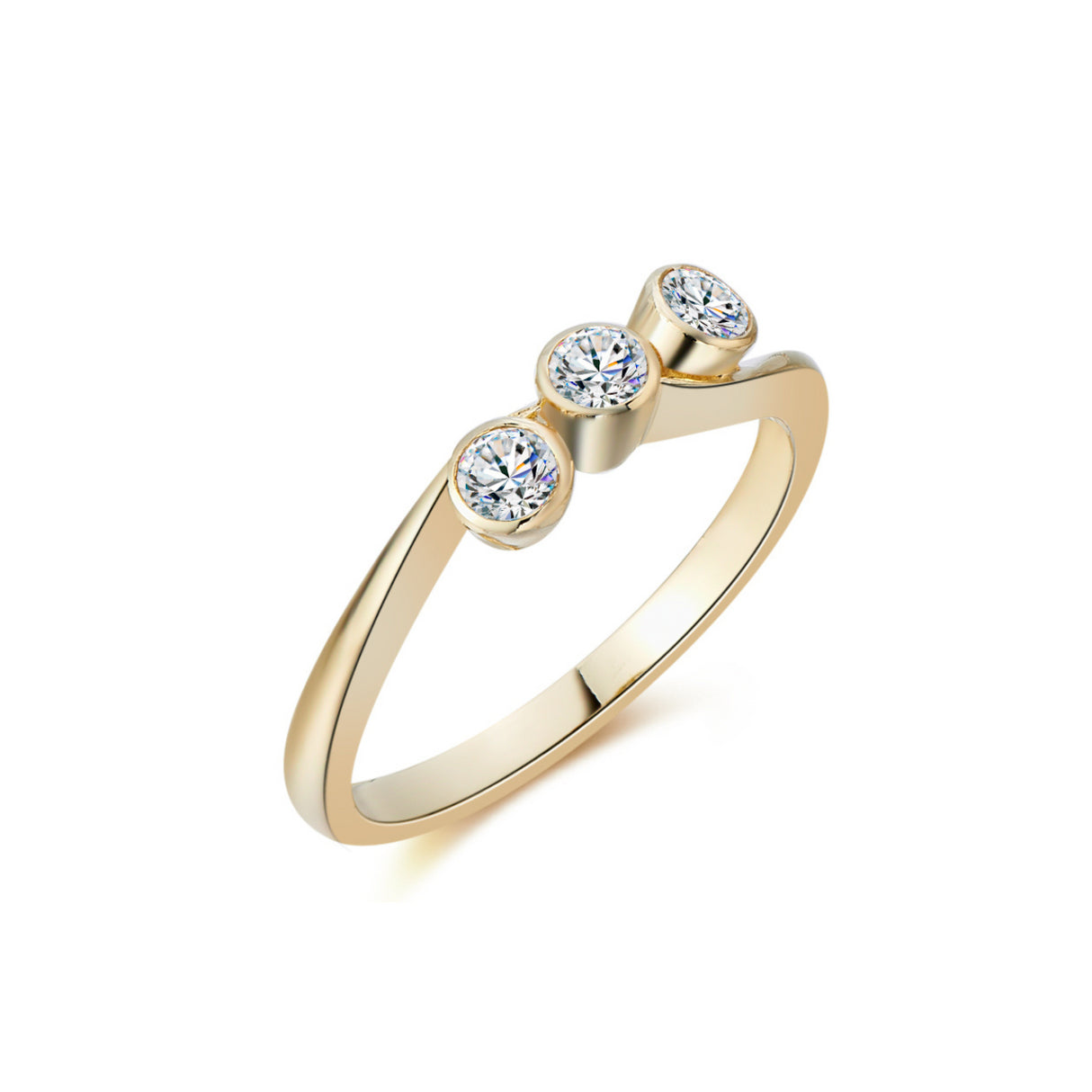 Gold engagement ring with a 0.30 ct diamond