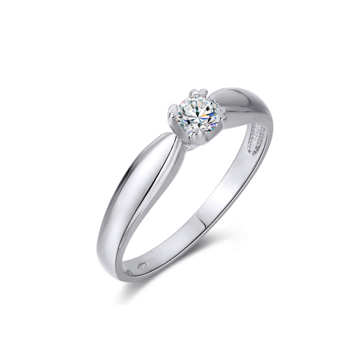 Gold engagement ring with a 0.15 ct diamond