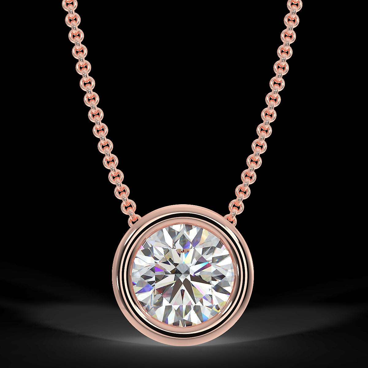Rose gold pendant with a 0.40 ct diamond
