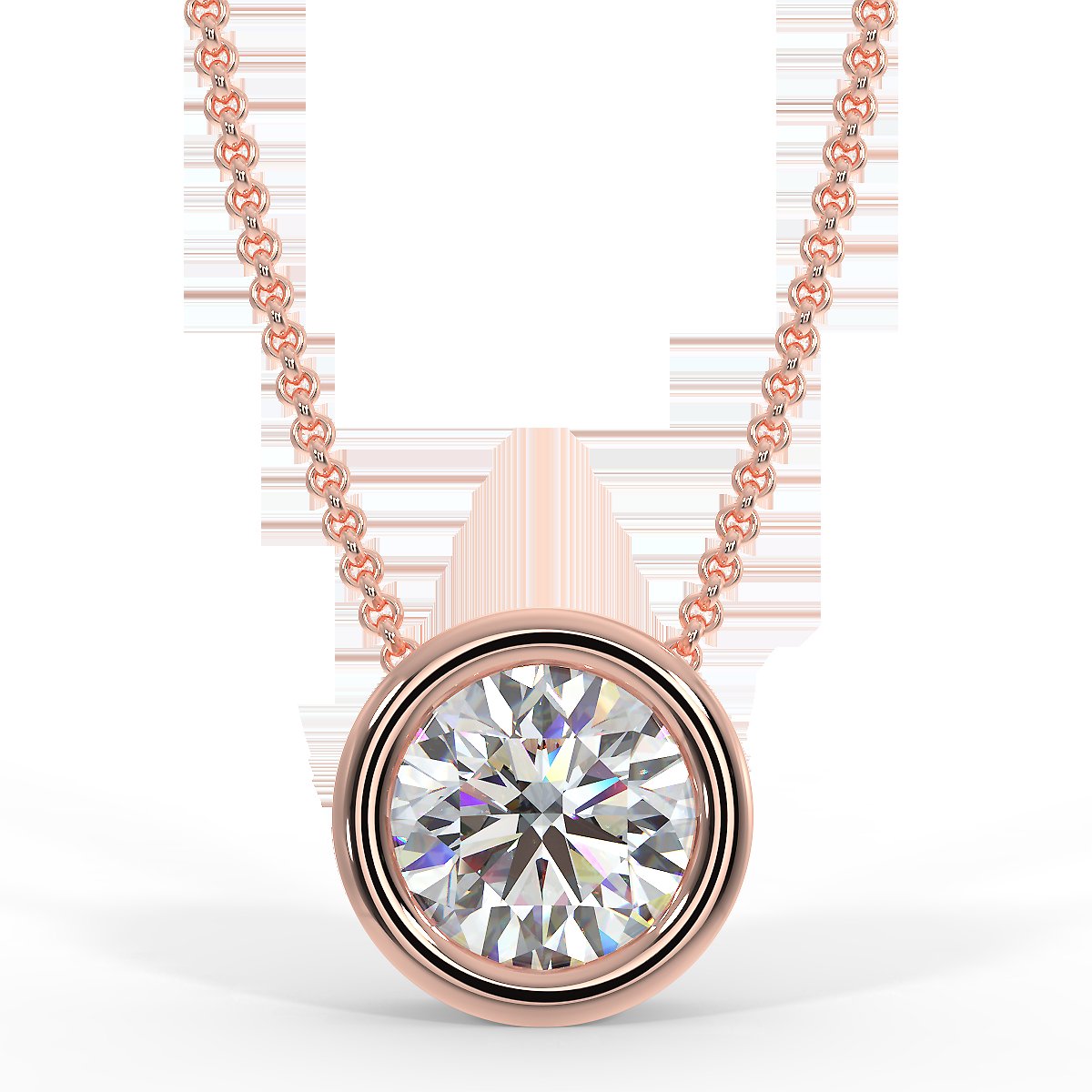 Rose gold pendant with a 0.40 ct diamond