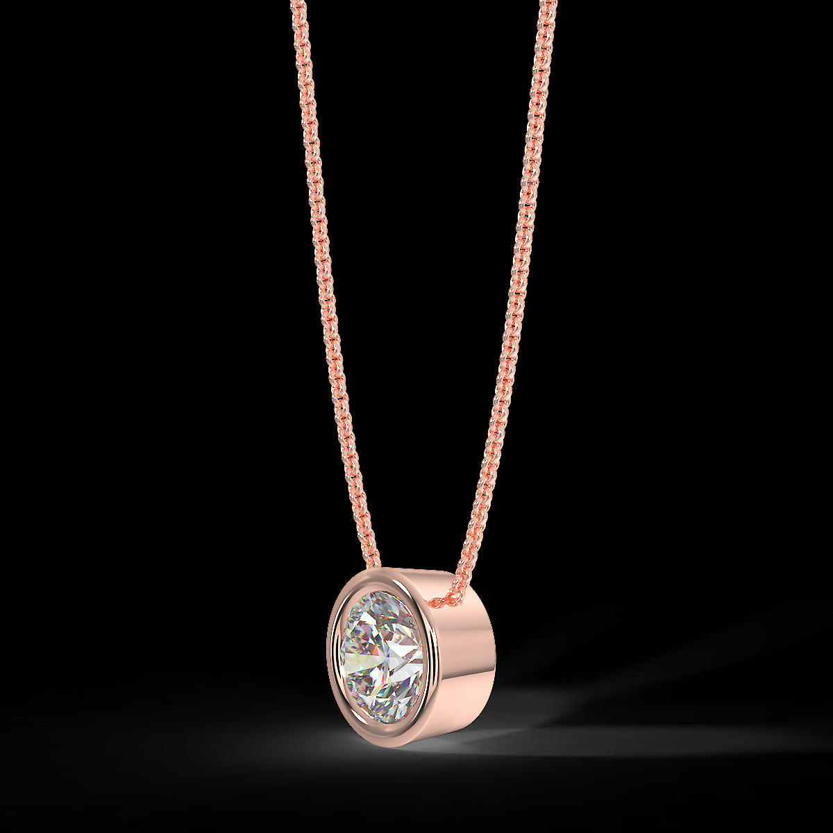 Rose gold pendant with a 0.40 ct diamond