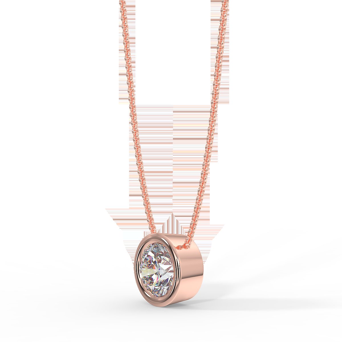 Rose gold pendant with a 0.40 ct diamond