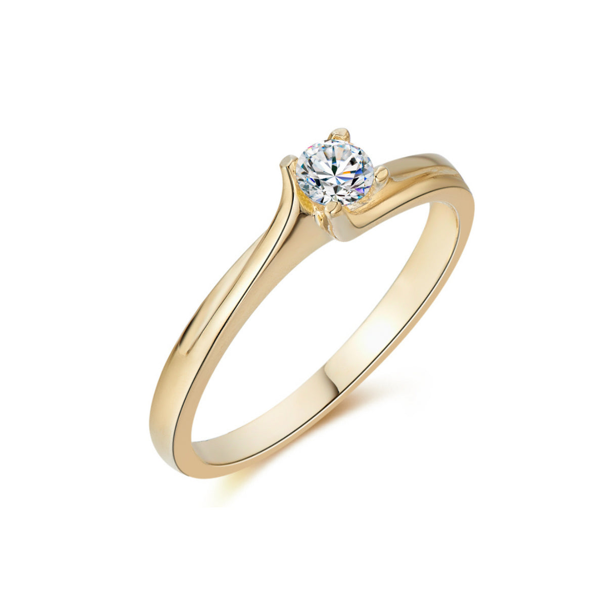 Gold engagement ring with a 0.15ct diamond