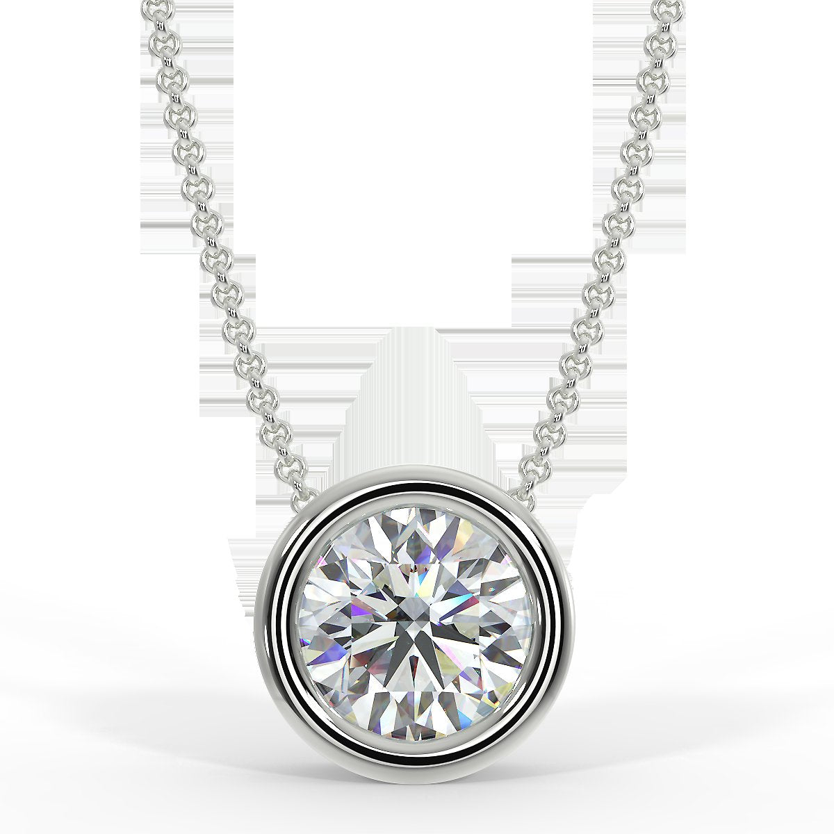 White gold pendant with a 0.40 ct diamond