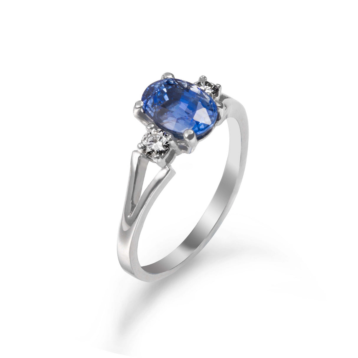 Classic white gold and sapphire ring