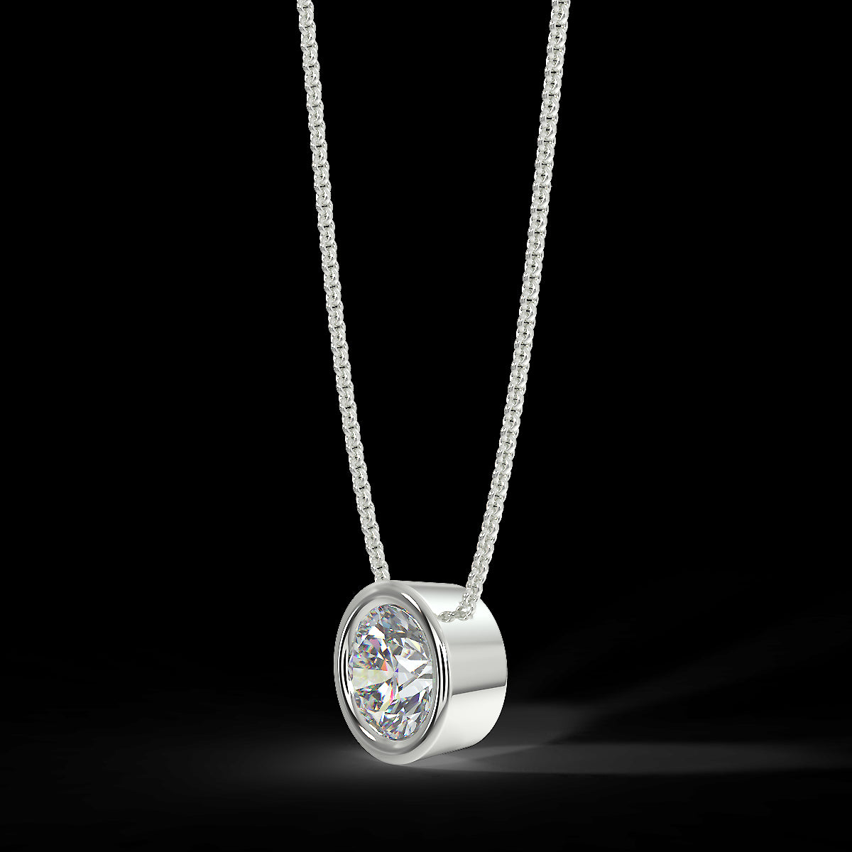 White gold pendant with a 0.40 ct diamond