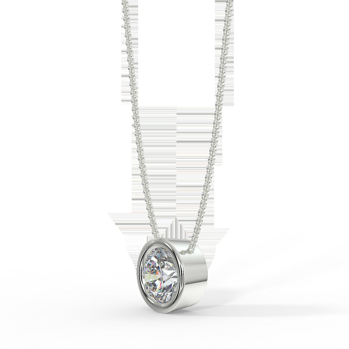 White gold pendant with a 0.40 ct diamond