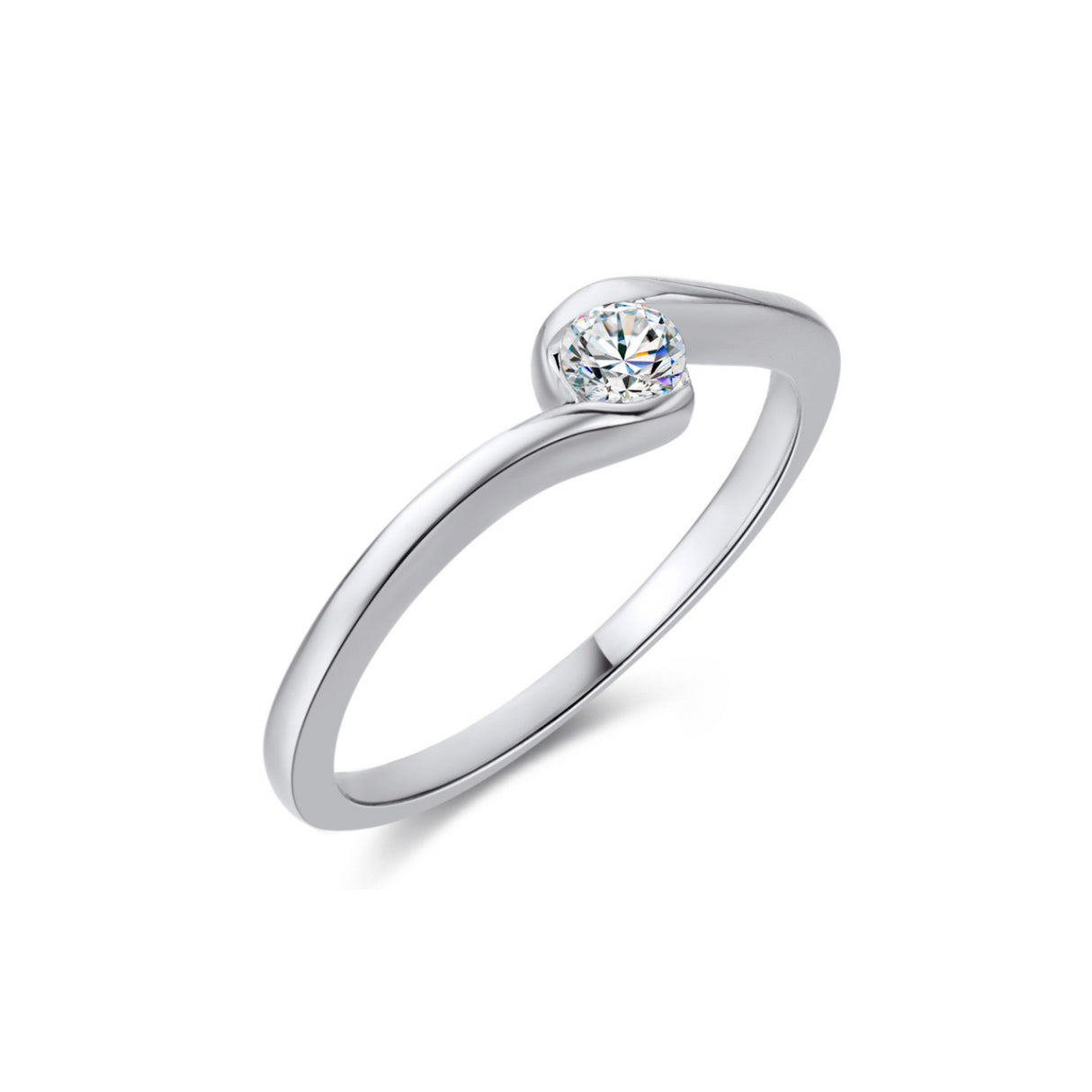 Gold engagement ring with a 0.15ct diamond