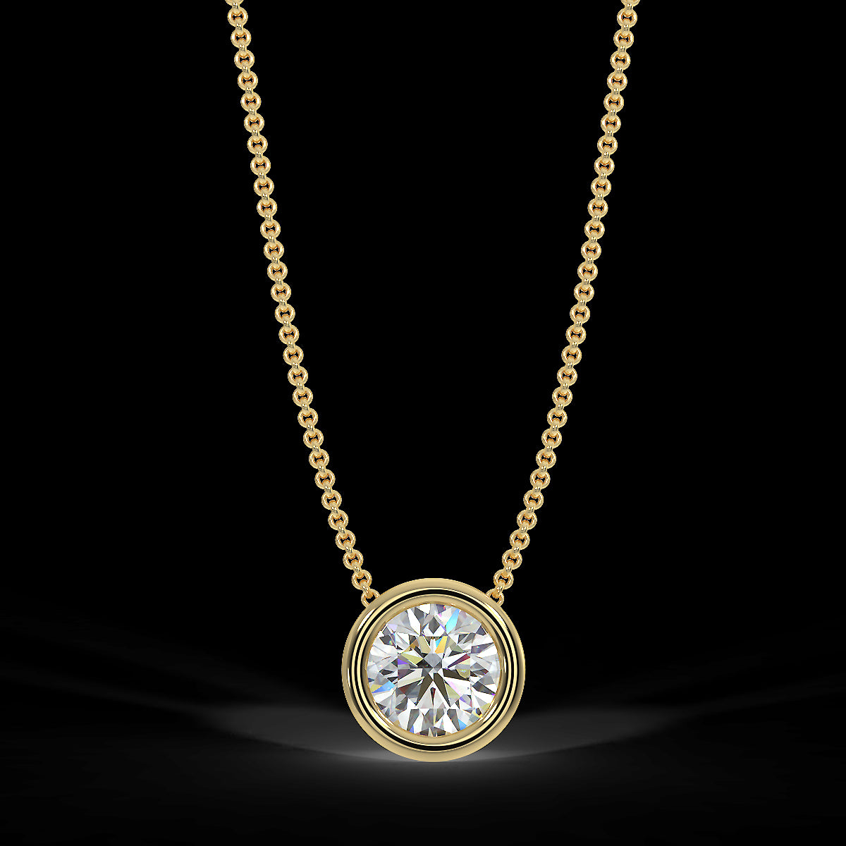 Yellow gold pendant with a 0.40 ct diamond