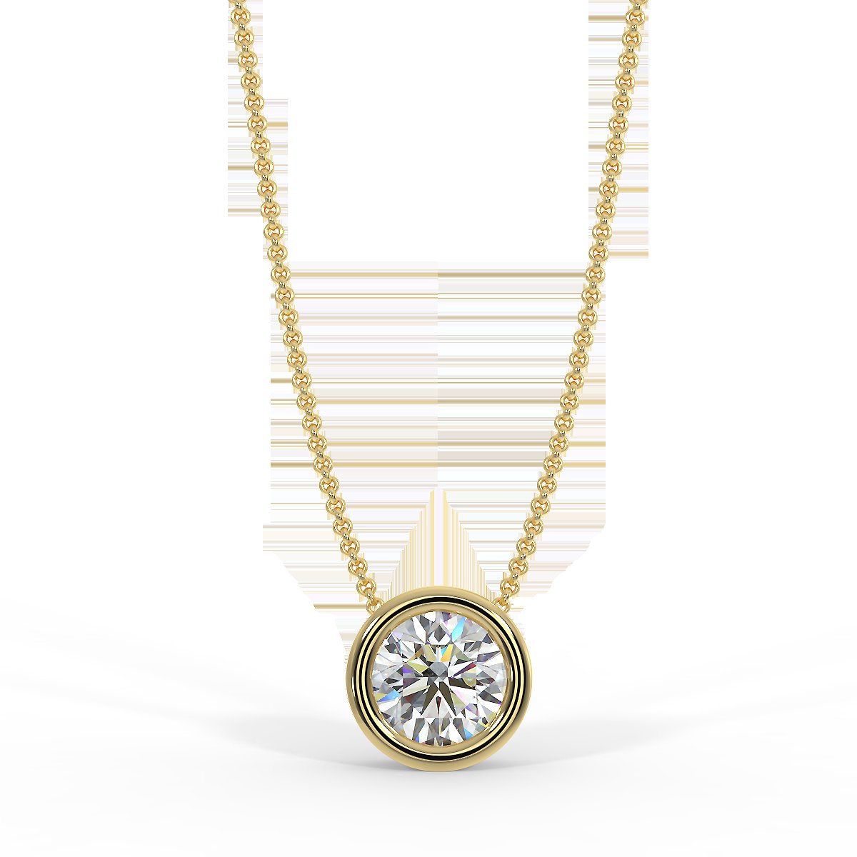 Yellow gold pendant with a 0.40 ct diamond