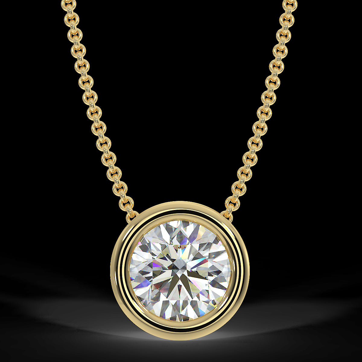 Yellow gold pendant with a 0.40 ct diamond
