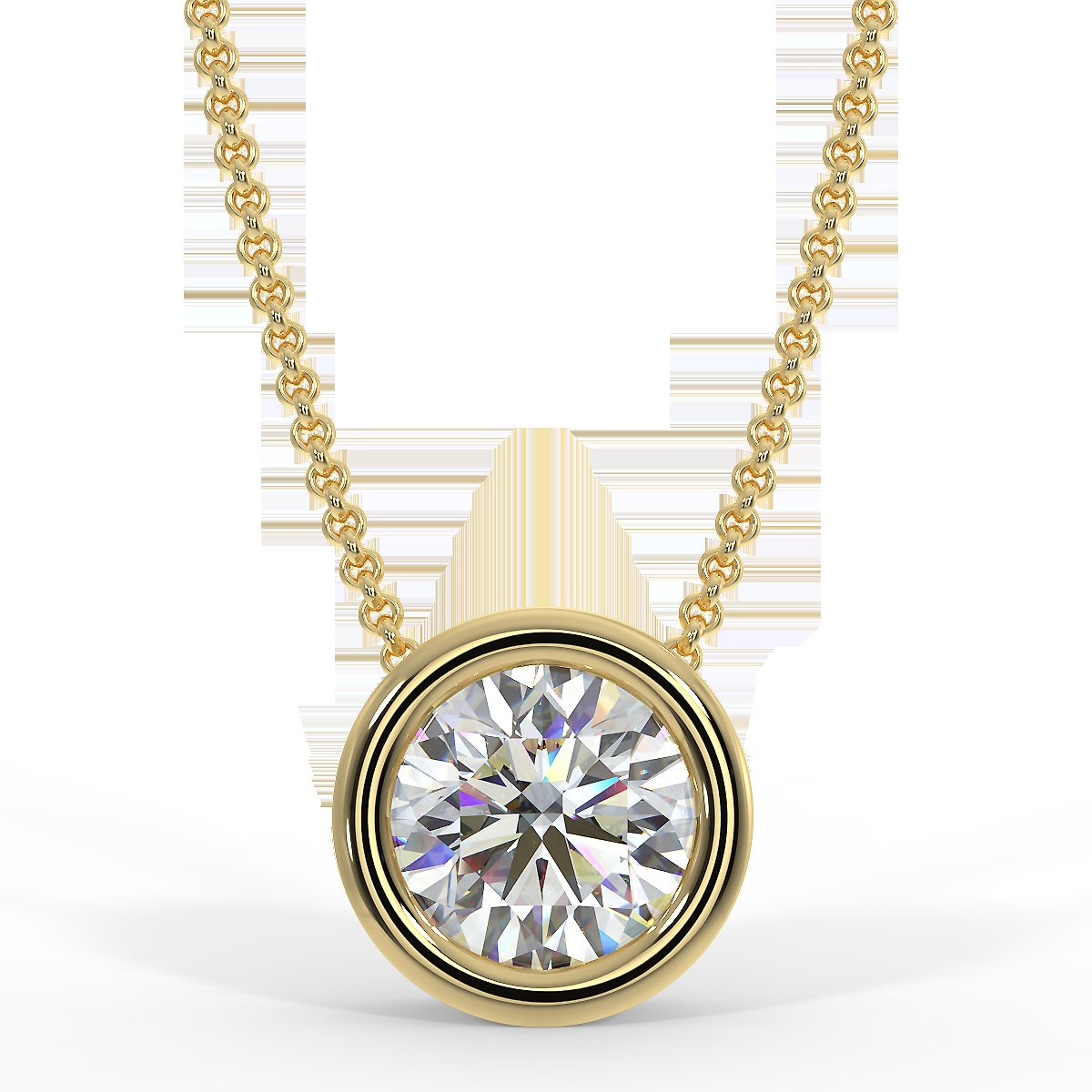 Yellow gold pendant with a 0.40 ct diamond