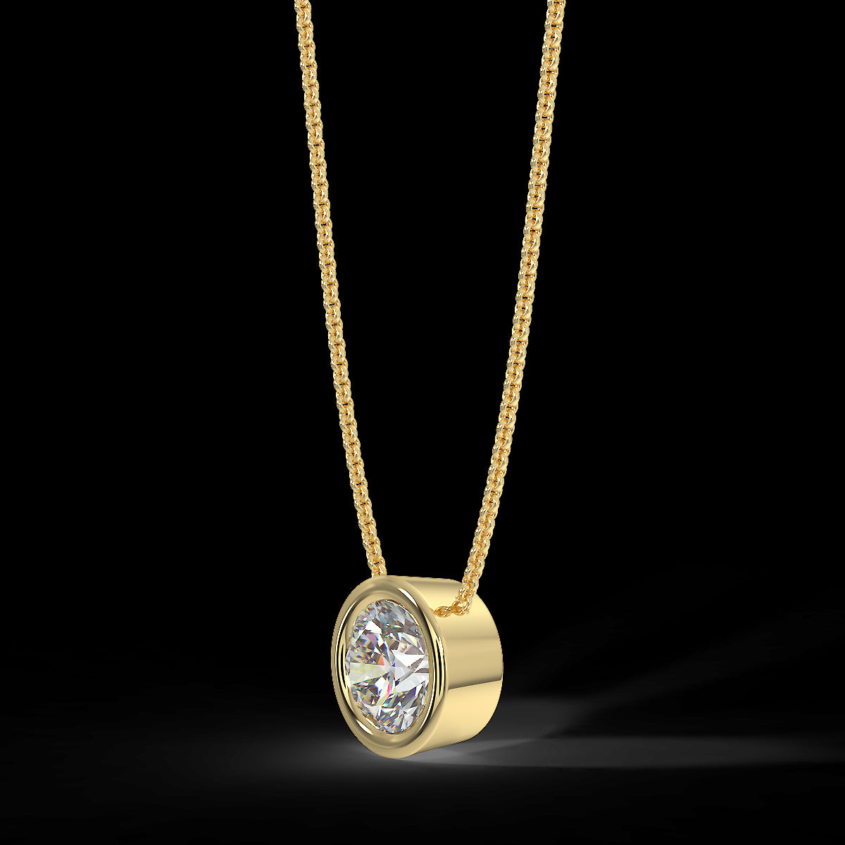 Yellow gold pendant with a 0.40 ct diamond