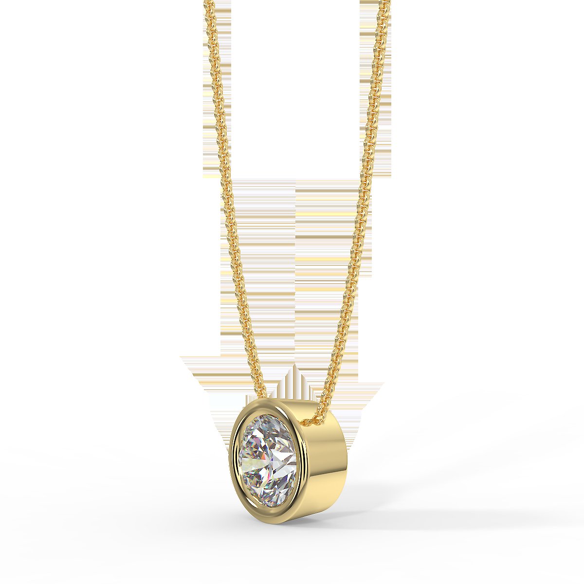 Yellow gold pendant with a 0.40 ct diamond