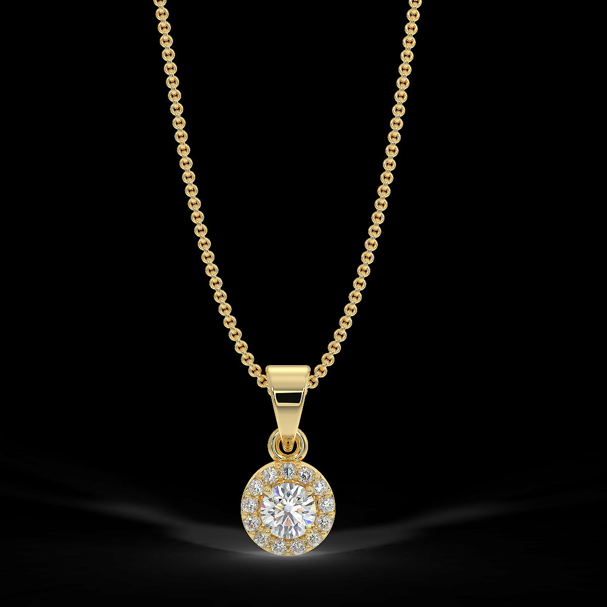Yellow gold pendant with 0.15 ctw diamonds
