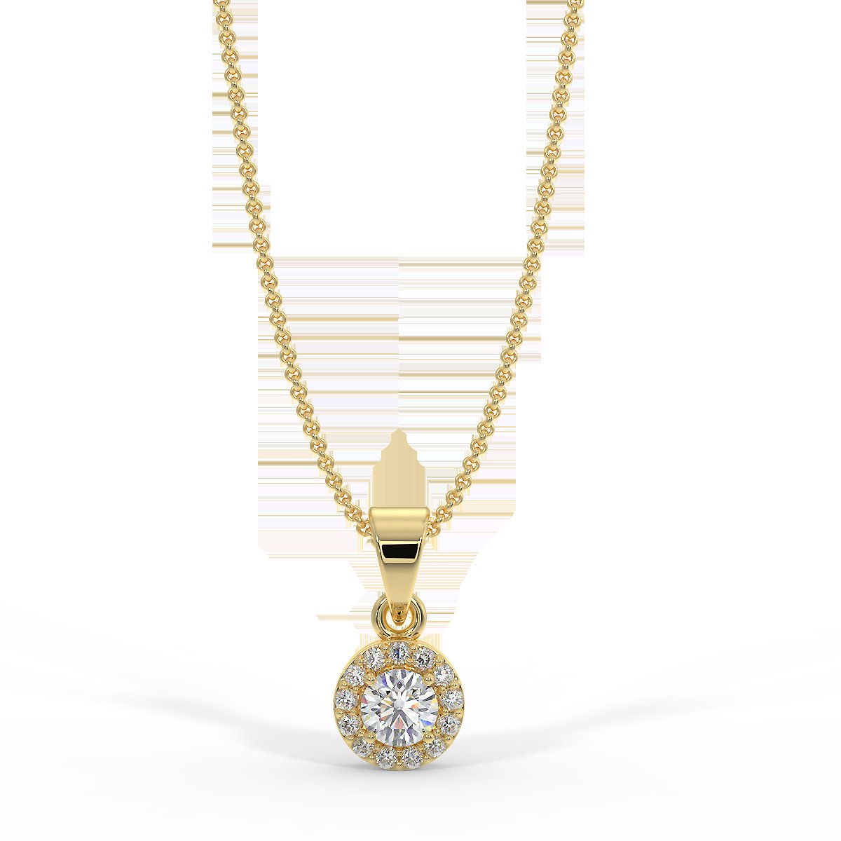 Yellow gold pendant with 0.15 ctw diamonds