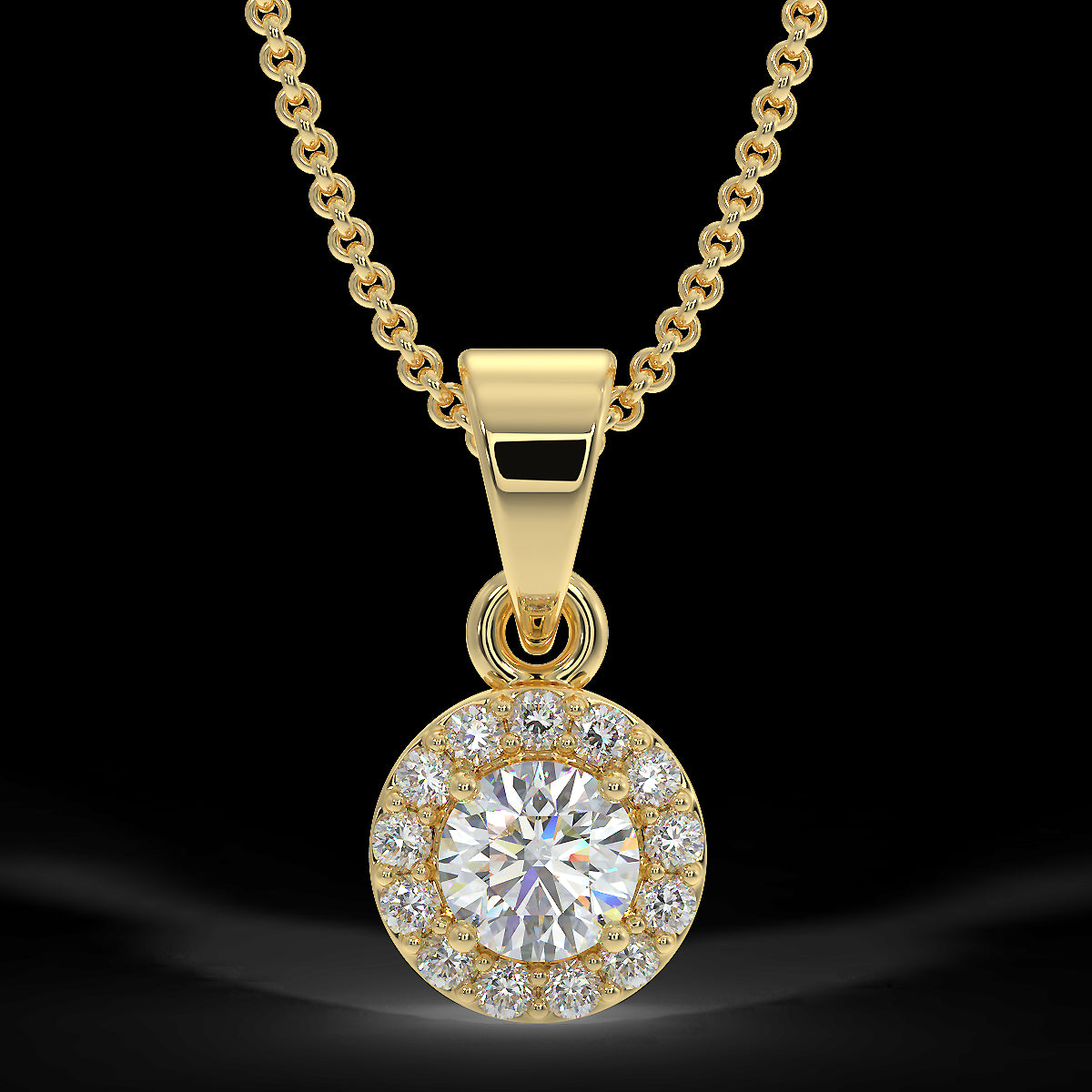 Yellow gold pendant with 0.15 ctw diamonds