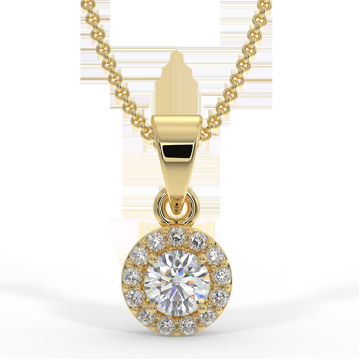 Yellow gold pendant with 0.15 ctw diamonds