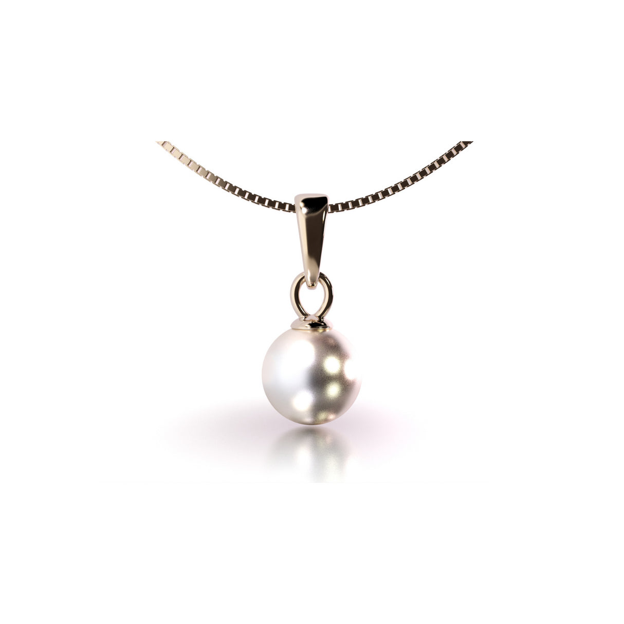 Lightness of Space - gold pendant with a natural pearl