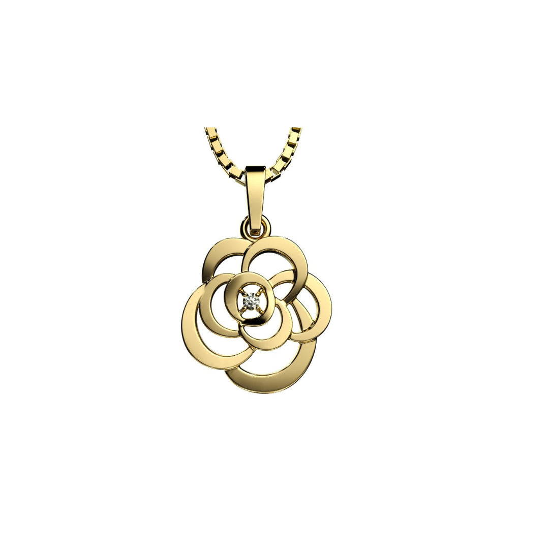 Gold pendant with a 0.02 ct diamond