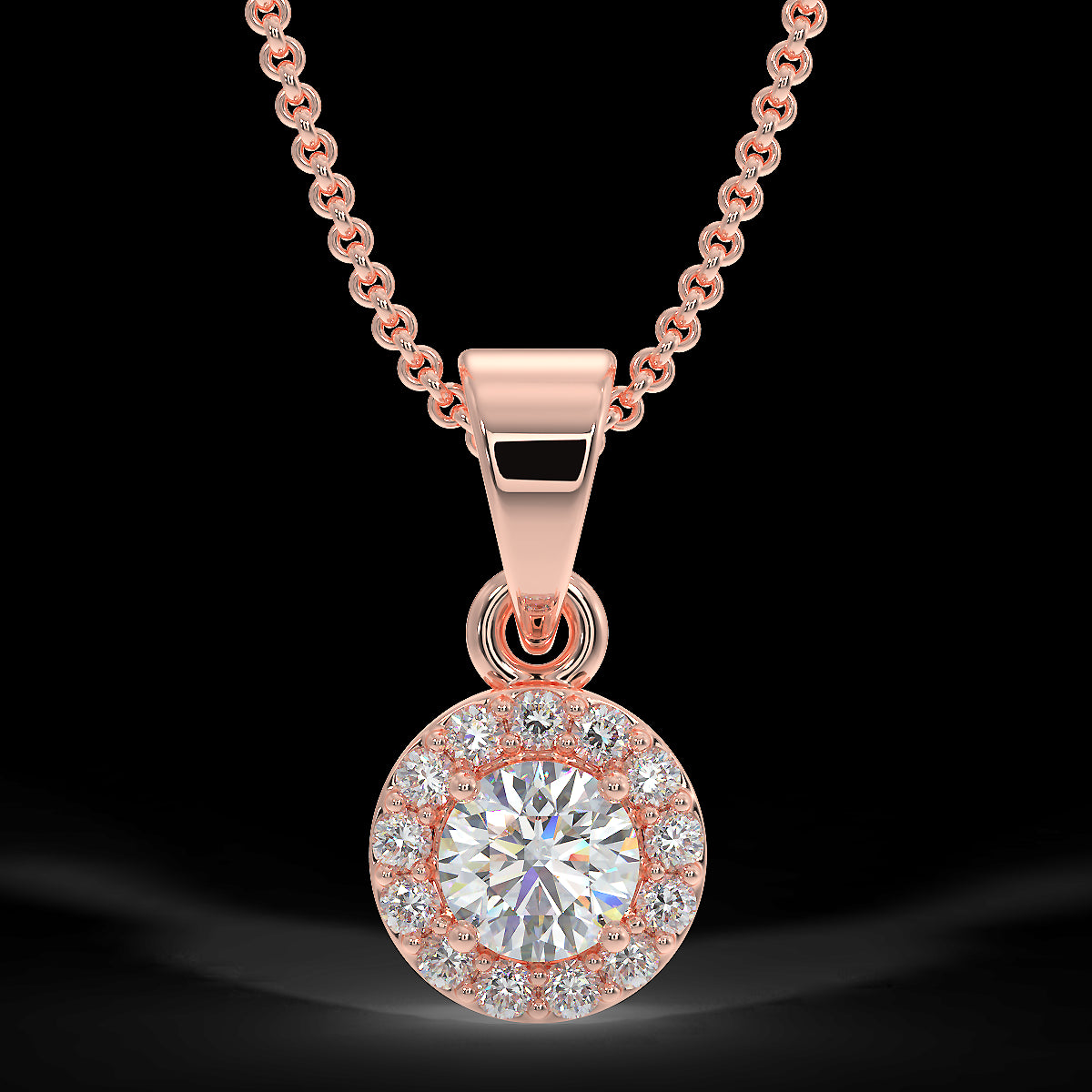 Rose gold pendant with 0.15 ctw diamonds