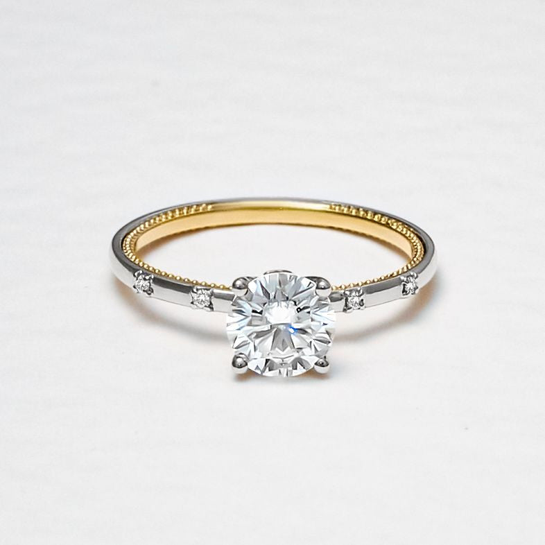 Pierścionek z diamentem 1ct - rzut z góry