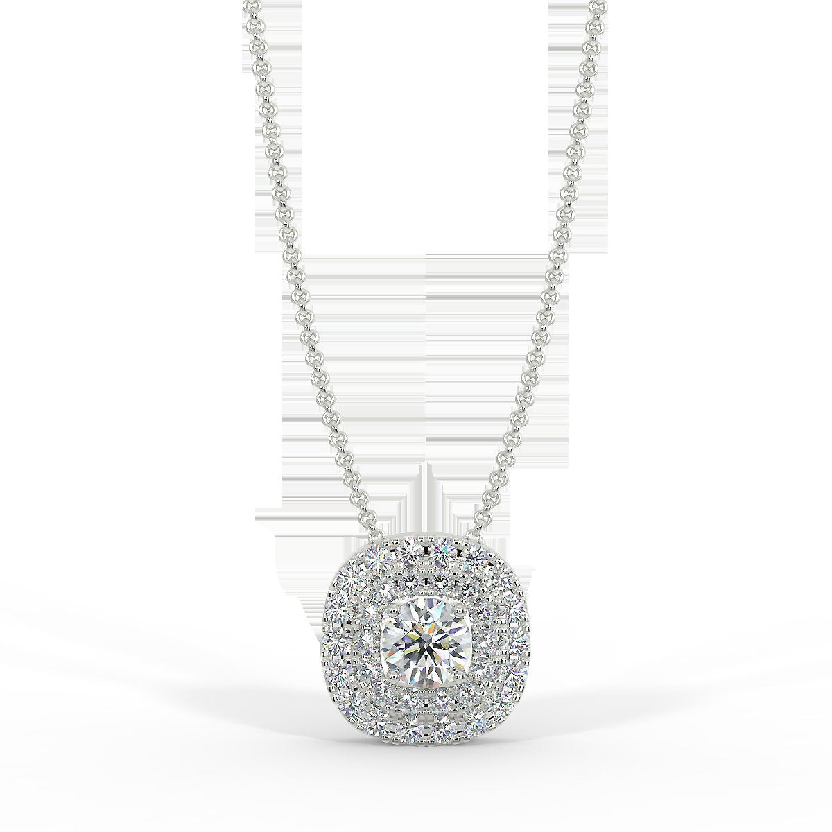 Halo style pendant in white gold with 0.22 ctw diamonds