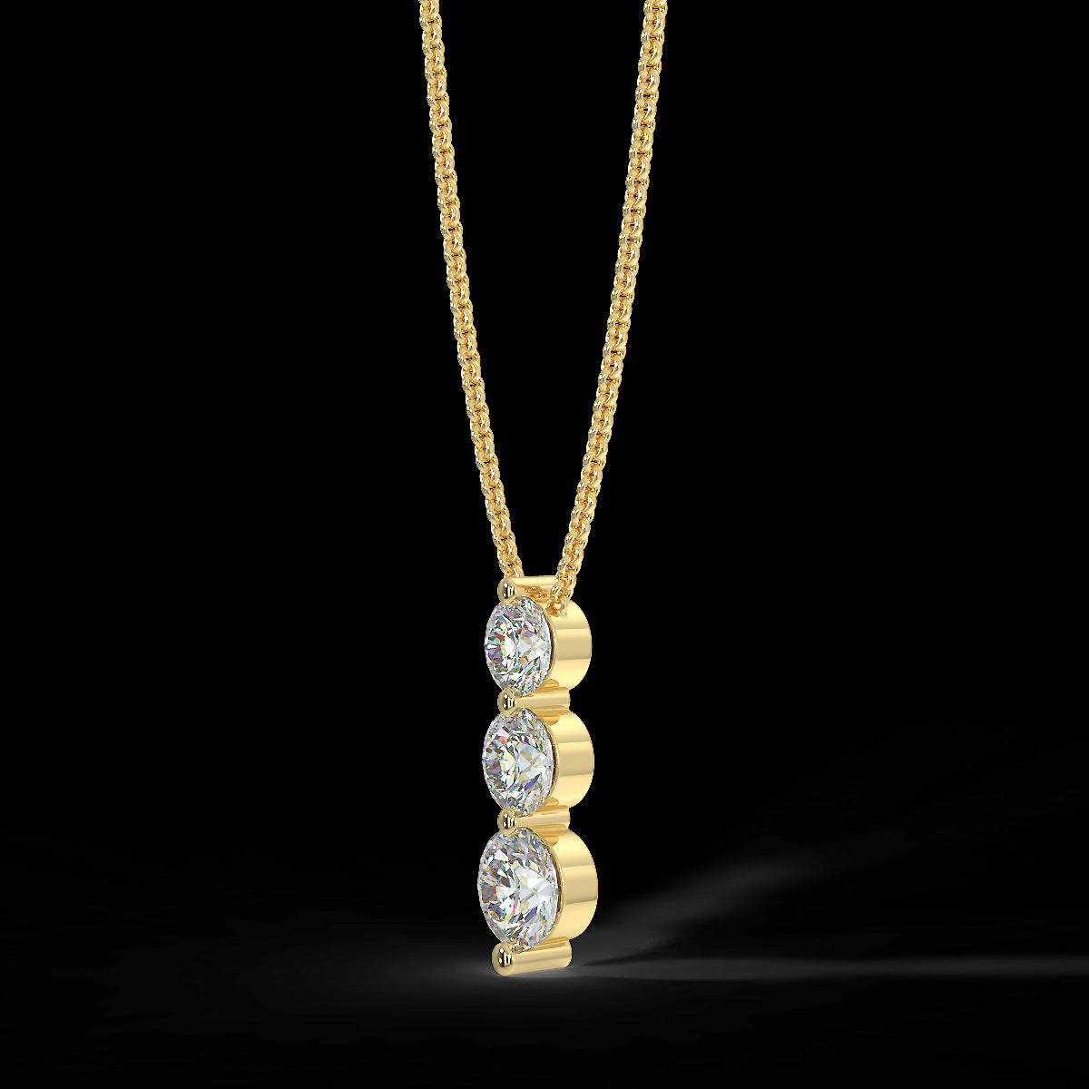 Yellow Gold Trio Pendant with 0.35 ctw Diamonds