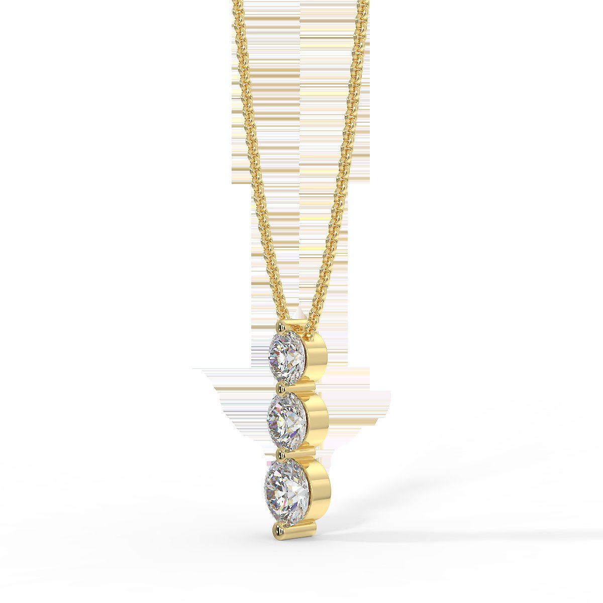 Yellow Gold Trio Pendant with 0.35 ctw Diamonds