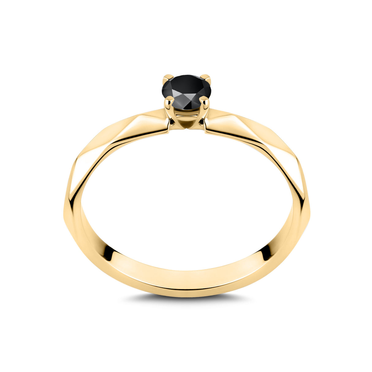 Geometric - black diamond ring