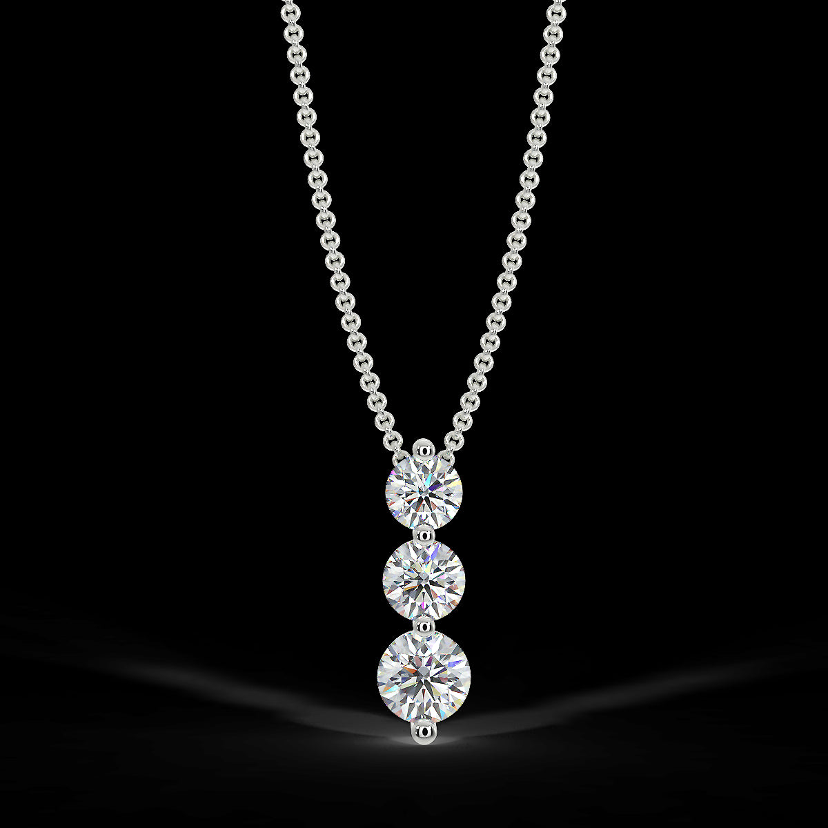 White gold trio pendant with 0.35 ctw diamonds