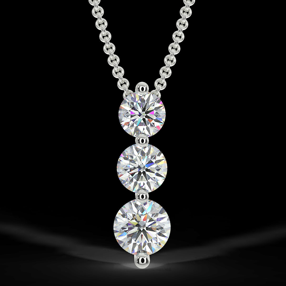 White gold trio pendant with 0.35 ctw diamonds