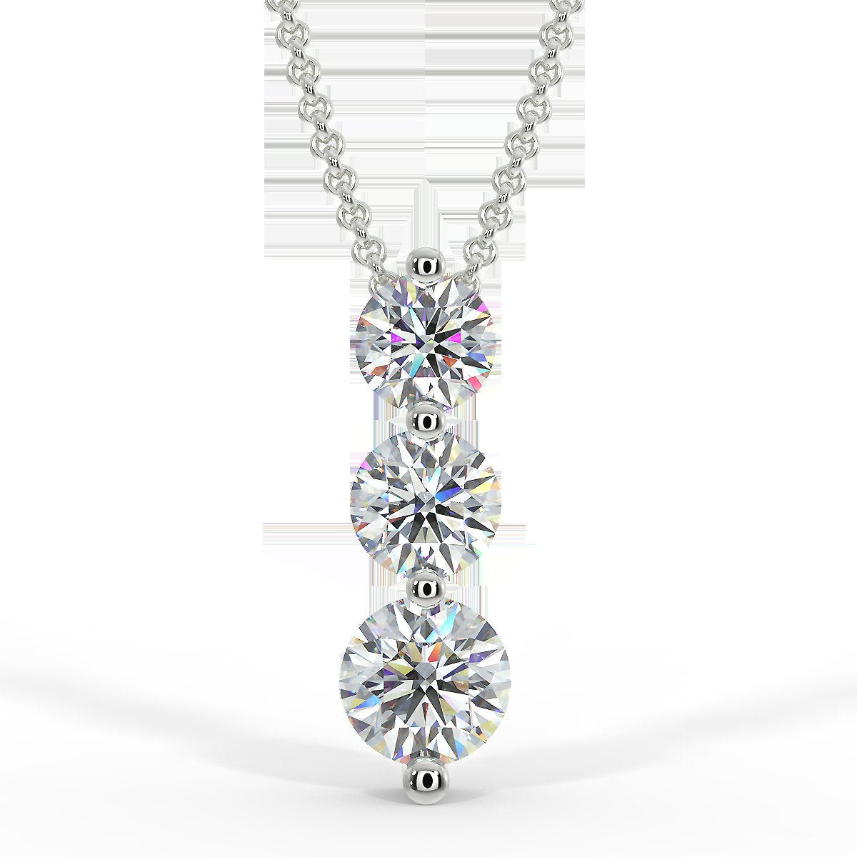 White gold trio pendant with 0.35 ctw diamonds