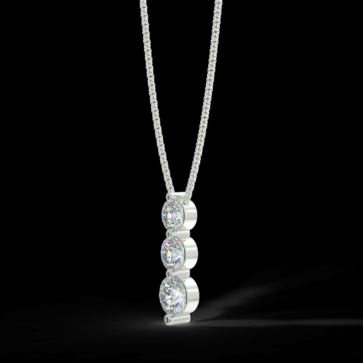 White gold trio pendant with 0.35 ctw diamonds