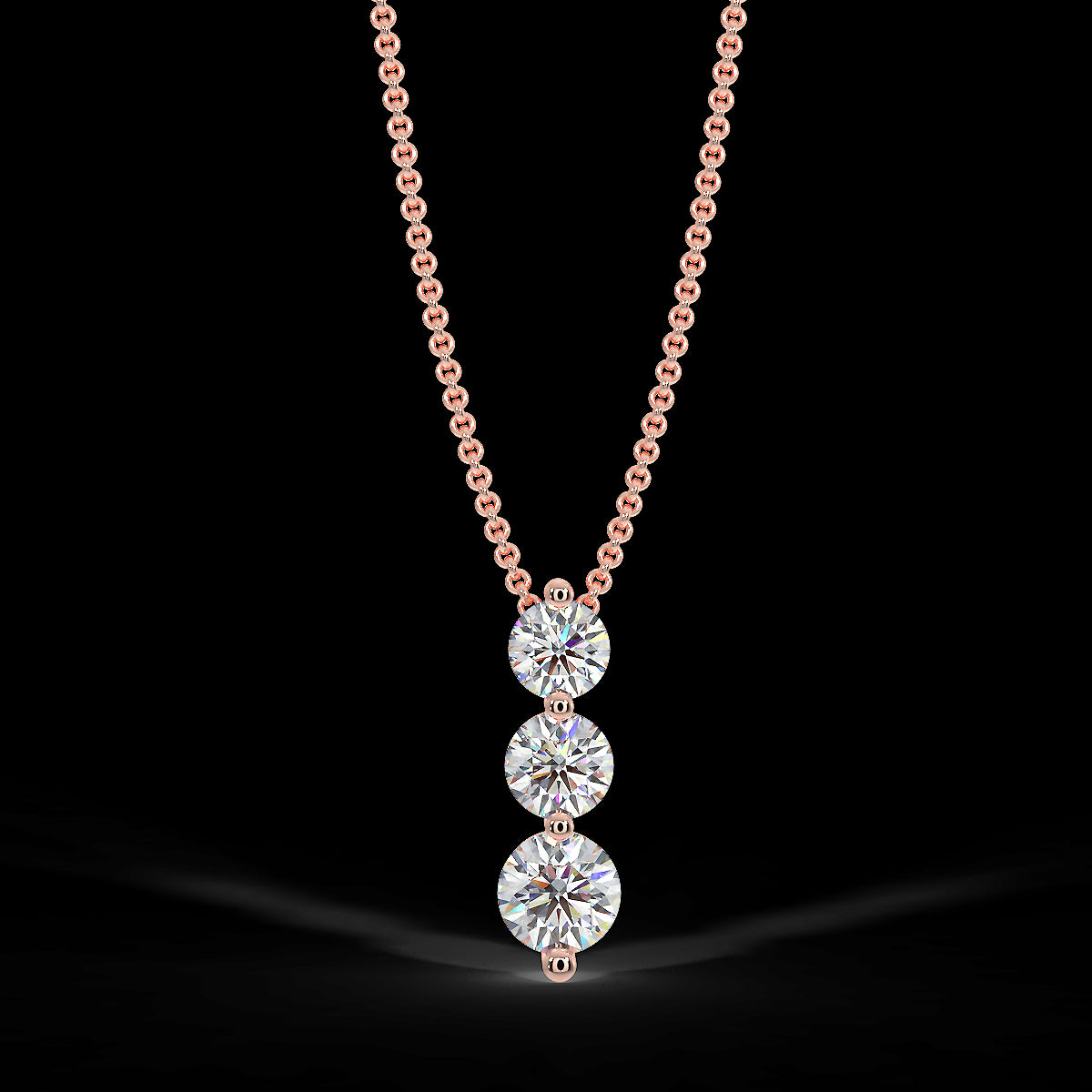 Rose Gold Trio Pendant with 0.35 ctw Diamonds