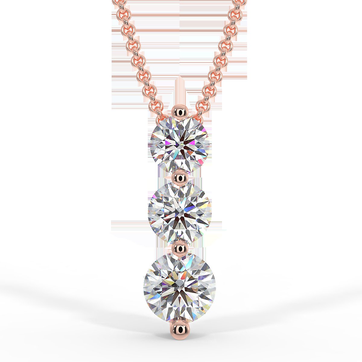 Rose Gold Trio Pendant with 0.35 ctw Diamonds