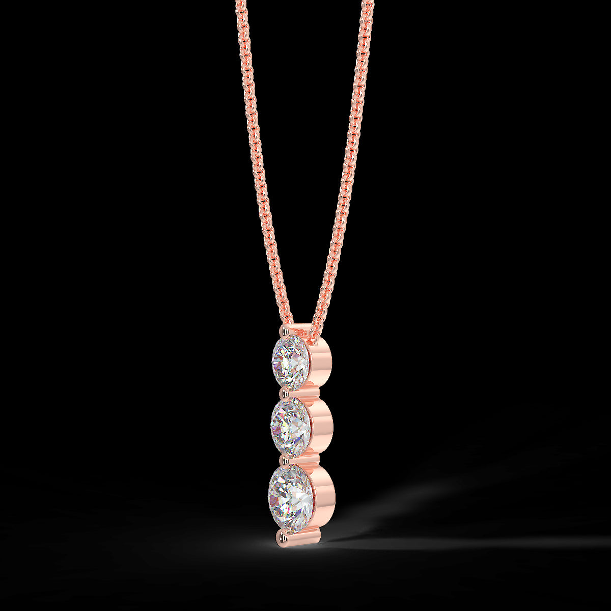 Rose Gold Trio Pendant with 0.35 ctw Diamonds