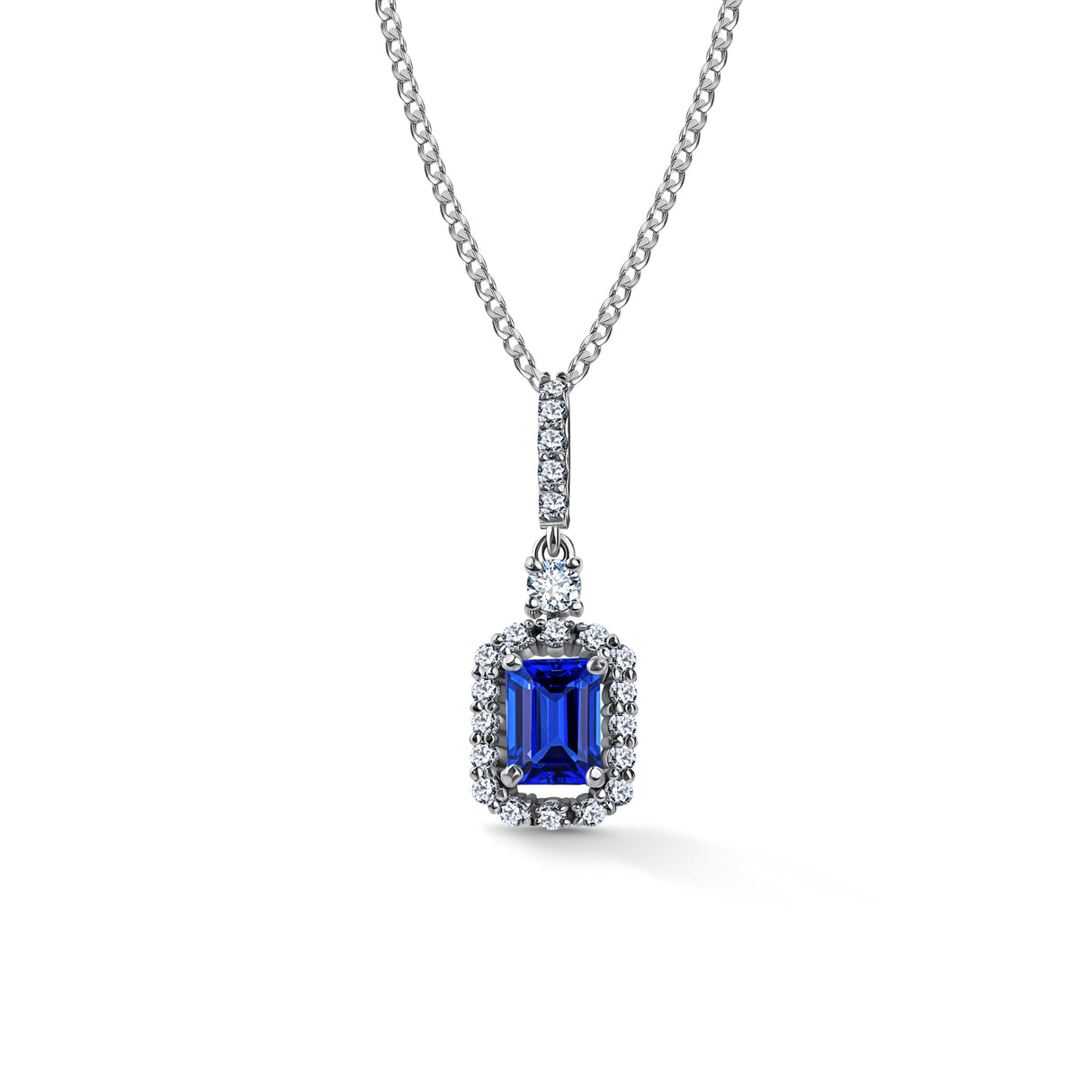 Sapphire Radiance - pendant with sapphire and diamonds