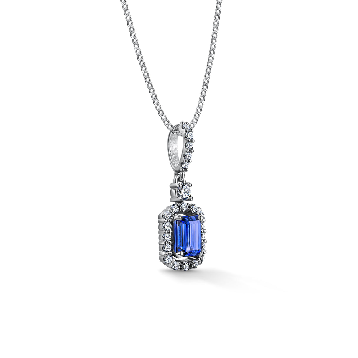 Sapphire Radiance - pendant with sapphire and diamonds