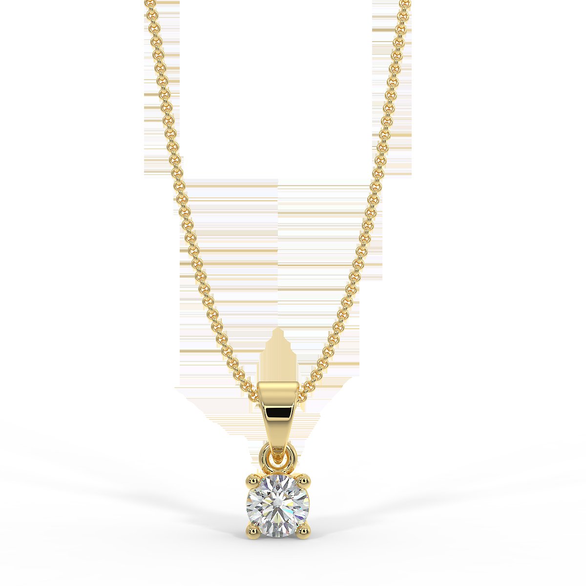 Yellow gold pendant with 0.15 ct diamonds